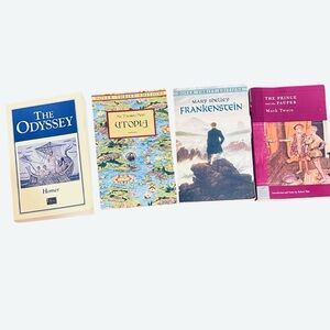 Classic Literature Set | Frankenstein, Odyssey, Utopia + Twain | Dark Academia